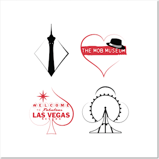 Las Vegas Landmarks Inside Poker Card Symbols Posters and Art